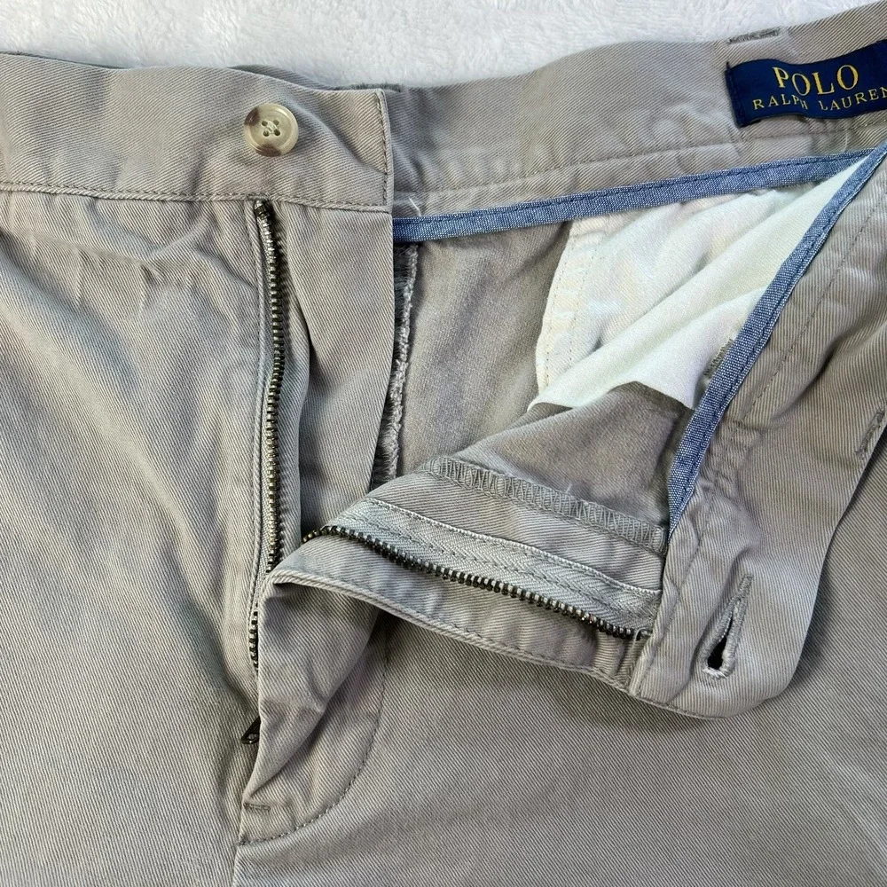 POLO RALPH LAUREN Beige Chino Shorts Mens Size 38 Pockets Zip Fly 8.5